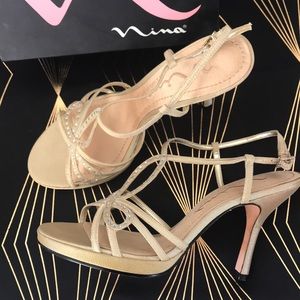 Nina Gold Glimmer Pumps 8.5